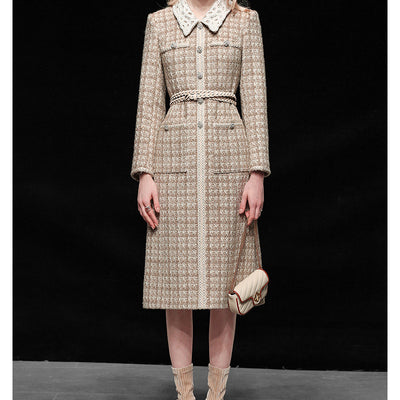 Vestido Interior Elegante de Tweed Francés con Encaje - Image 9