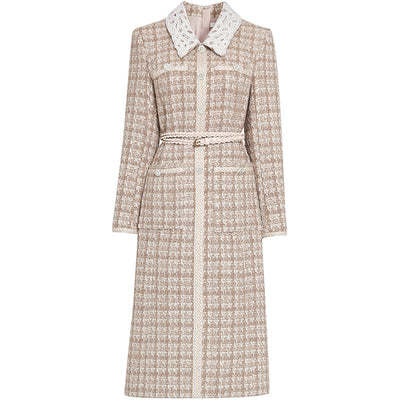 Vestido Interior Elegante de Tweed Francés con Encaje - Image 10