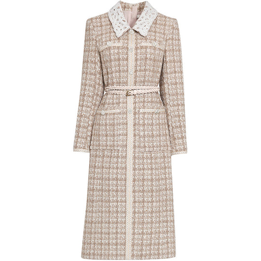 Vestido Interior Elegante de Tweed Francés con Encaje - Image 10