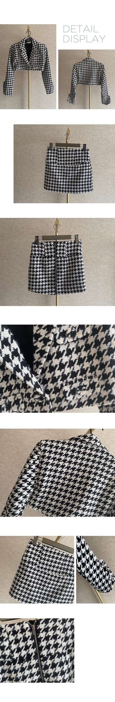 Blazer Falda Cuadros Houndstooth Diseño Ejecutivo - Image 6