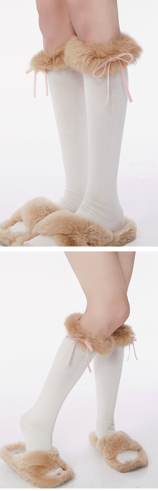 Calcetines Tubo Peluche con Pelaje Real de Conejo - Versátiles para Niñas - Image 7