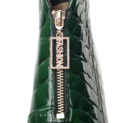 Botas Martin Cortas de Tacón Grueso Verde - Image 17