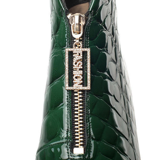 Botas Martin Cortas de Tacón Grueso Verde - Image 17