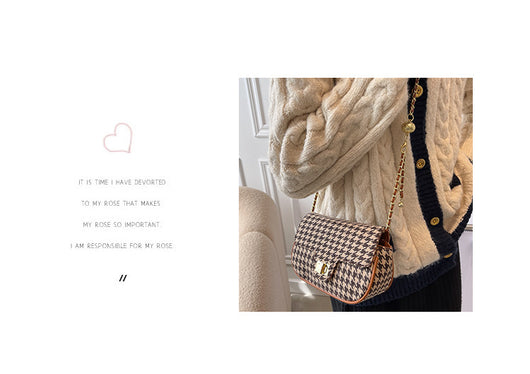 Bolso Mensajero Cuadros Lana Coreano Elegante - Image 19