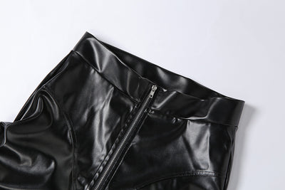 Pantalón de Cuero PU Cintura Alta con Bolsillo Lateral - Estilo Urbano Casual - Image 17