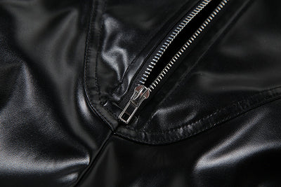 Pantalón de Cuero PU Cintura Alta con Bolsillo Lateral - Estilo Urbano Casual - Image 19