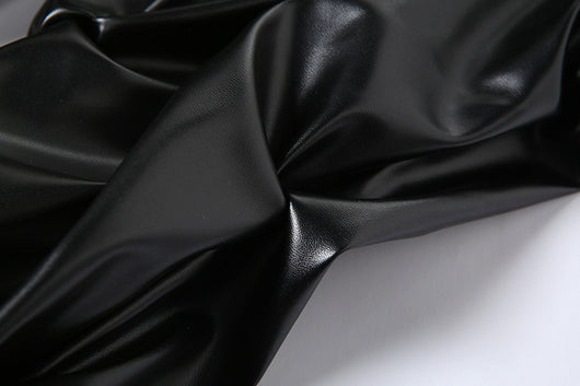 Pantalón de Cuero PU Cintura Alta con Bolsillo Lateral - Estilo Urbano Casual - Image 20