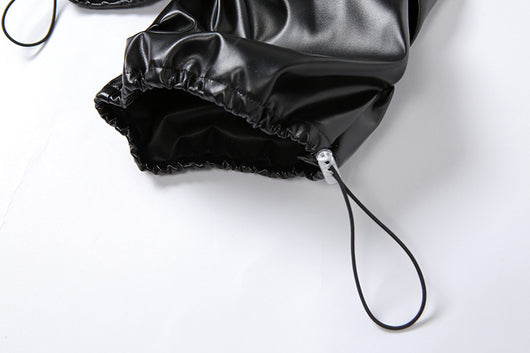 Pantalón de Cuero PU Cintura Alta con Bolsillo Lateral - Estilo Urbano Casual - Image 21