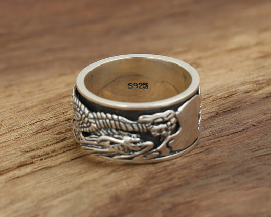 Anillo de Plata Thai S925 Vintage Hecho a Mano para Hombre - Image 7