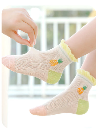 Calcetines Infantiles de Encaje Transpirables con Malla de Seda y Algodón - Image 12