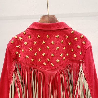 Abrigo para Mujer con Remaches de Estrella Europea y Borla Decorativa - Image 13