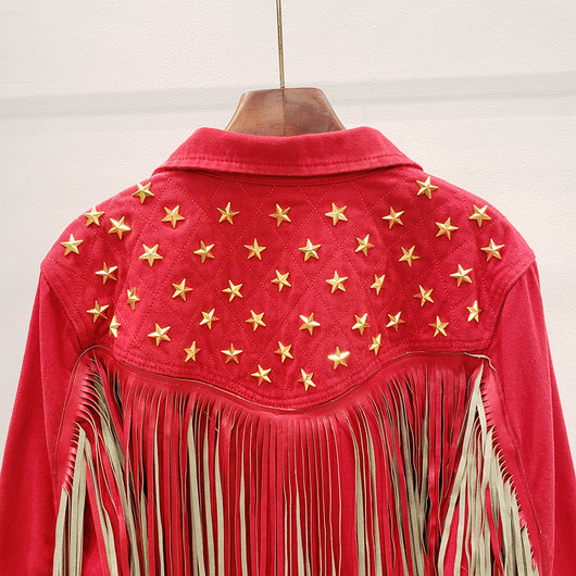 Abrigo para Mujer con Remaches de Estrella Europea y Borla Decorativa - Image 13