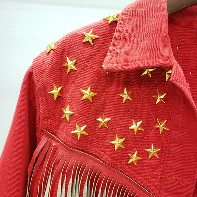 Abrigo para Mujer con Remaches de Estrella Europea y Borla Decorativa - Image 15