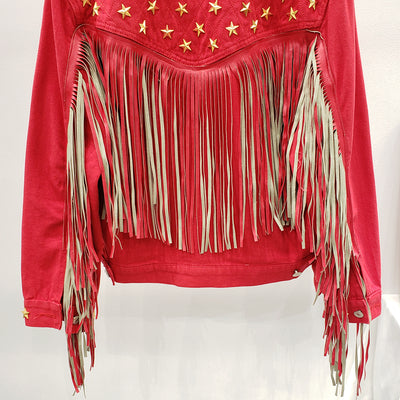 Abrigo para Mujer con Remaches de Estrella Europea y Borla Decorativa - Image 16