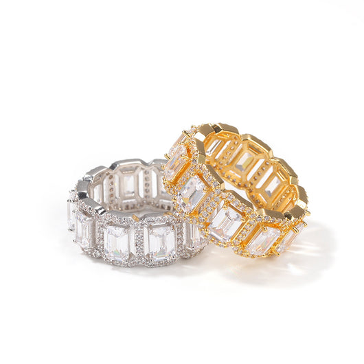 Anillo de Zirconia Rectangular Hueco Estilo Europeo y Americano - Image 8