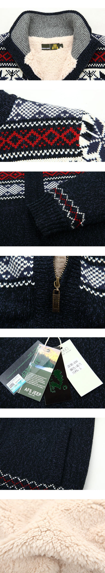 Cardigan de Lana Gruesa para Hombre - Suéter Cálido Tipo Abrigo Invierno - Image 14