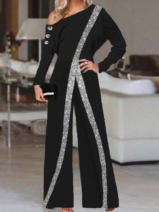Jumpsuit Elegante de Piernas Anchas y Mangas Largas Estilo Europeo - Image 8