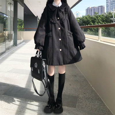 Abrigo de Lana con Cuello Estilo Muñeca Japonesa para Mujer - Image 15