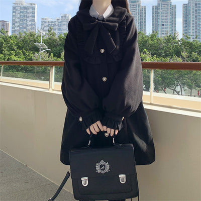 Abrigo de Lana con Cuello Estilo Muñeca Japonesa para Mujer - Image 16