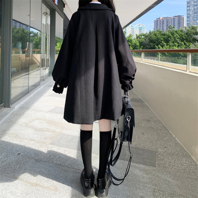 Abrigo de Lana con Cuello Estilo Muñeca Japonesa para Mujer - Image 17