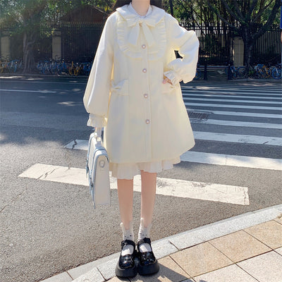 Abrigo de Lana con Cuello Estilo Muñeca Japonesa para Mujer - Image 18