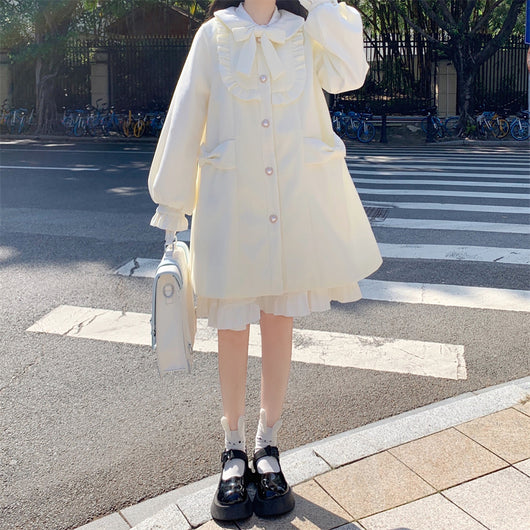 Abrigo de Lana con Cuello Estilo Muñeca Japonesa para Mujer - Image 19