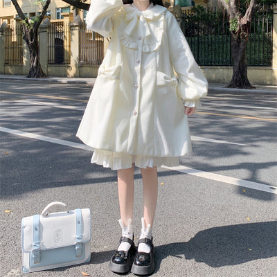 Abrigo de Lana con Cuello Estilo Muñeca Japonesa para Mujer - Image 20
