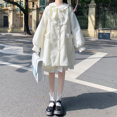 Abrigo de Lana con Cuello Estilo Muñeca Japonesa para Mujer - Image 23