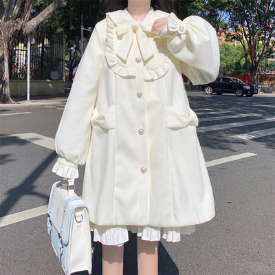 Abrigo de Lana con Cuello Estilo Muñeca Japonesa para Mujer - Image 26