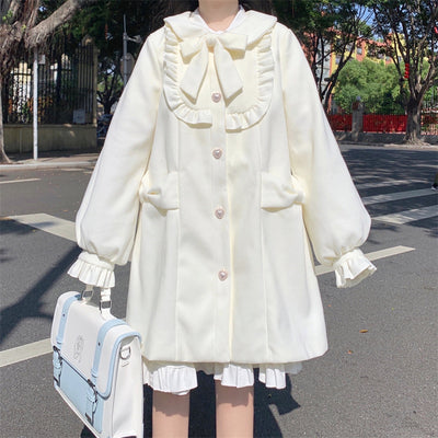 Abrigo de Lana con Cuello Estilo Muñeca Japonesa para Mujer - Image 27