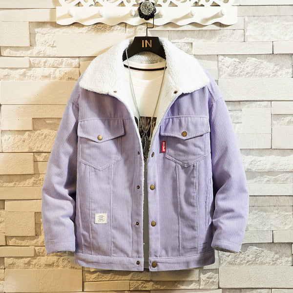 Chaqueta Acolchada de Pana para Hombre con Forro de Lana