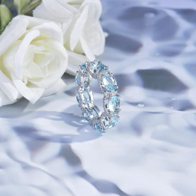 Pulsera y Anillo Acuamarina Galaxy Princess con Encaje Delicado - Image 13