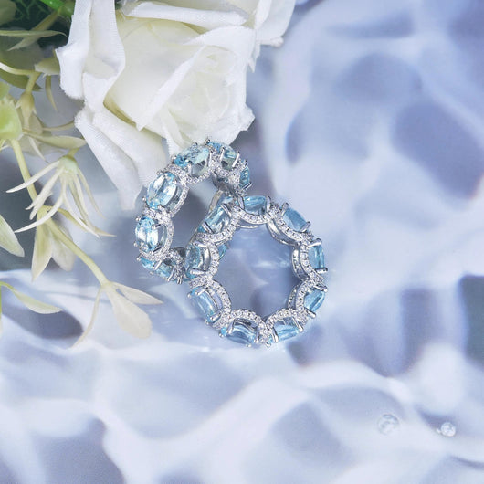 Pulsera y Anillo Acuamarina Galaxy Princess con Encaje Delicado - Image 15