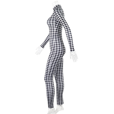 Jumpsuit Estampado Pata de Gallo con Levantacaderas y Cuello Alto - Image 14
