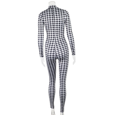 Jumpsuit Estampado Pata de Gallo con Levantacaderas y Cuello Alto - Image 15