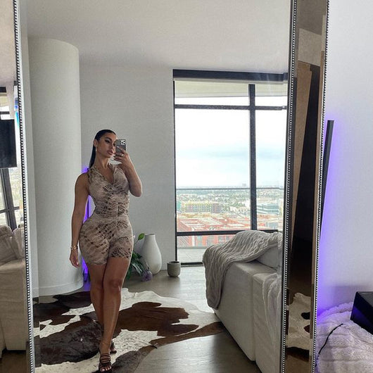Jumpsuit Estampado Serpiente Cintura Alta Efecto Levantador - Image 12
