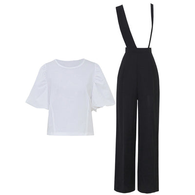Conjunto de Dos Piezas: Top Corto Liso con Babero Frontal para Mujer - Image 10