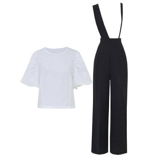 Conjunto de Dos Piezas: Top Corto Liso con Babero Frontal para Mujer - Image 10