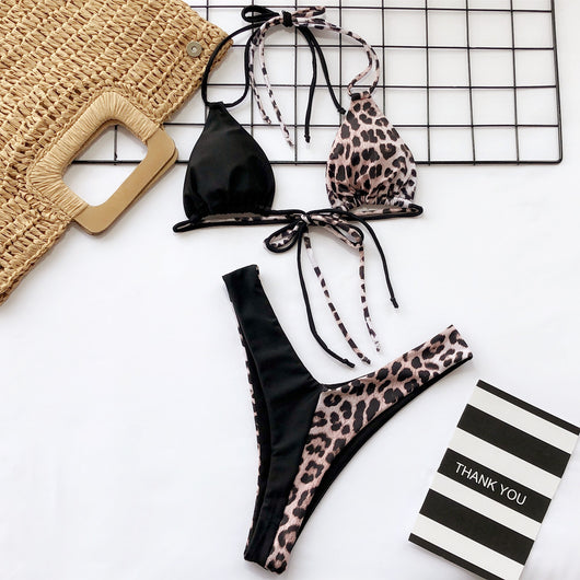 Bikini Estampado Leopardo con Cuello Anudado - Image 16