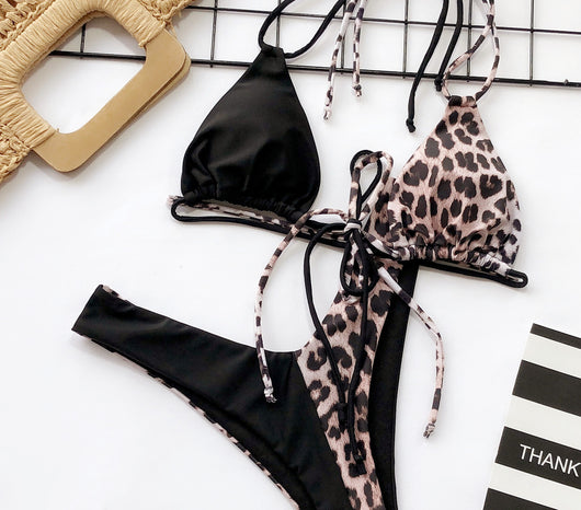 Bikini Estampado Leopardo con Cuello Anudado - Image 17