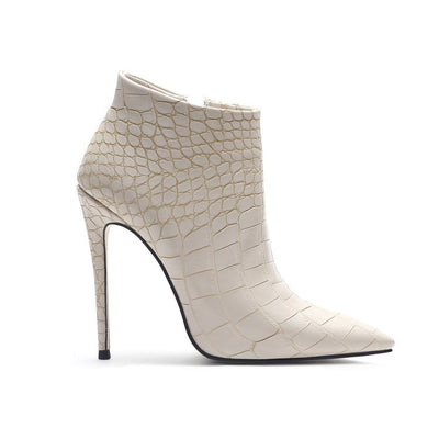 Botines Nude con Patrón de Piedra - Punta Fina y Tacón Delgado - Image 11