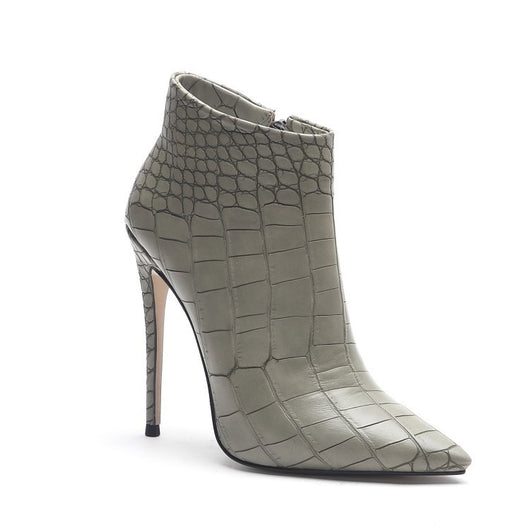Botines Nude con Patrón de Piedra - Punta Fina y Tacón Delgado - Image 21