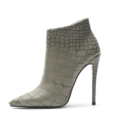 Botines Nude con Patrón de Piedra - Punta Fina y Tacón Delgado - Image 22