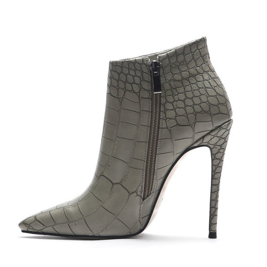 Botines Nude con Patrón de Piedra - Punta Fina y Tacón Delgado - Image 24