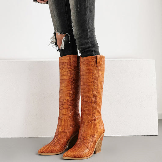 Botas Altas de Tacón Grueso Estilo Martin para Mujer - Image 18