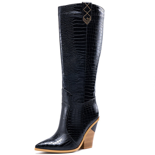 Botas Altas de Tacón Grueso Estilo Martin para Mujer - Image 24