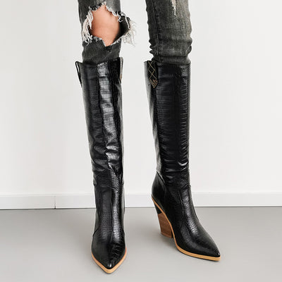 Botas Altas de Tacón Grueso Estilo Martin para Mujer - Image 27