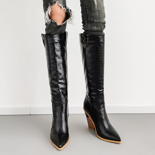 Botas Altas de Tacón Grueso Estilo Martin para Mujer - Image 27