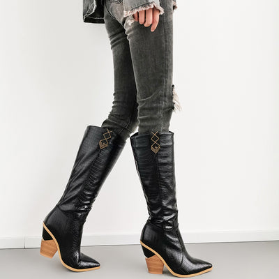 Botas Altas de Tacón Grueso Estilo Martin para Mujer - Image 29