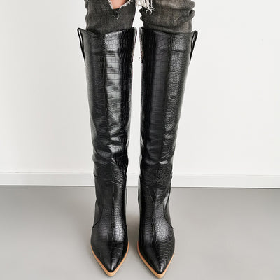 Botas Altas de Tacón Grueso Estilo Martin para Mujer - Image 30